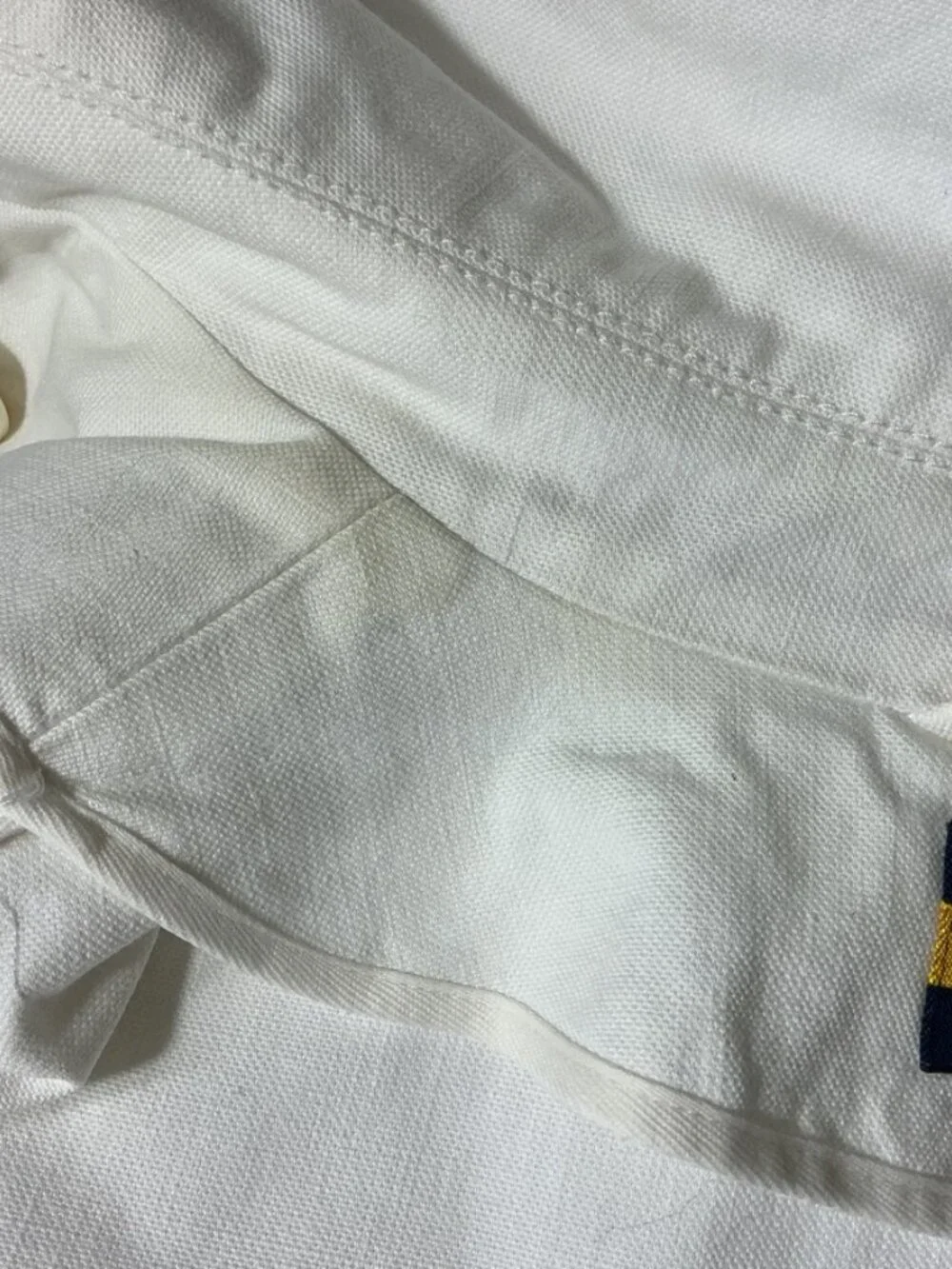 Vintage Y2K 00s Ralph Lauren Rugby White Double Breasted Cropped Jean Jacket S - Picture 10 of 10